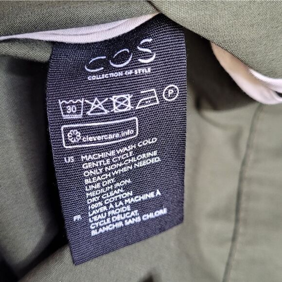 NEW COS olive green utility a-line minimalist midi skirt 12 - Picture 10 of 13